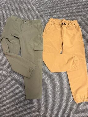 2 Boys Size M (8) Old Navy Active Tan & Olive Cargo Pants